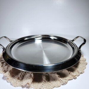 Master Cuisine Serving Tray Stainless Steel 18/10 Handles 14" Designed in Italy